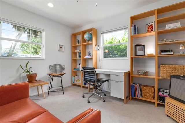 view of carpeted office