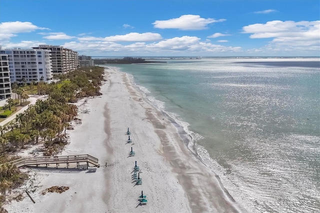 property view of water with a view of the beach