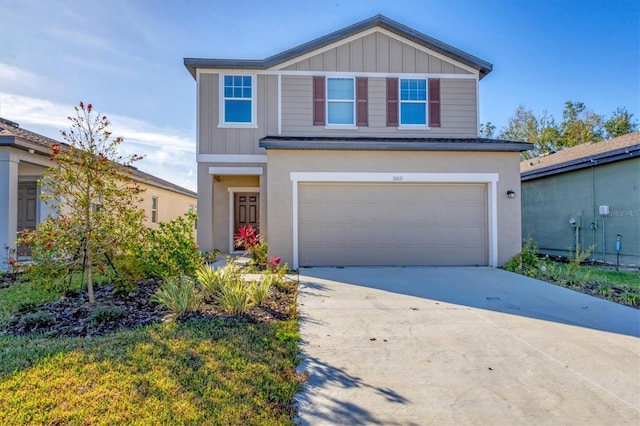 front of property with a garage