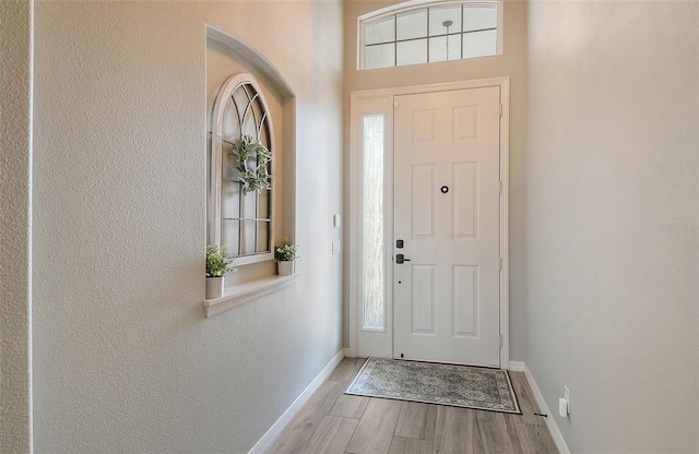 entrance foyer featuring light hardwood / wood-style flooring and plenty of natural light