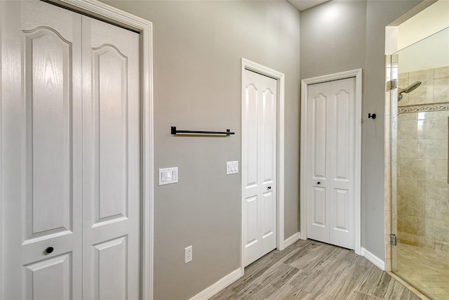 hallway featuring light hardwood / wood-style floors