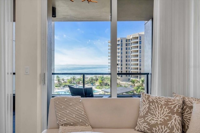 balcony with a water view