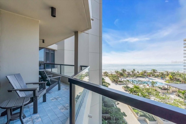 balcony with a water view