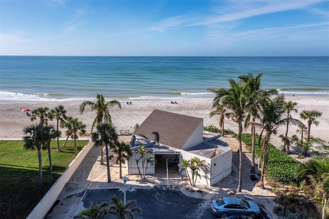 property view of water featuring a view of the beach