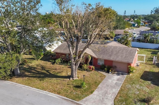 view of front of home with a front yard