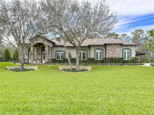 view of front of house with a front yard