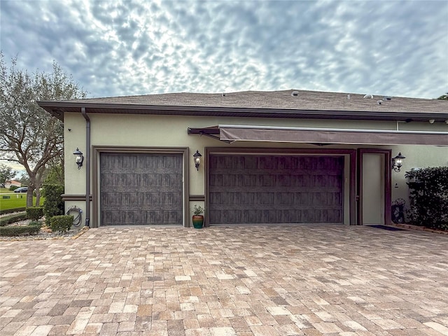 exterior space featuring a garage