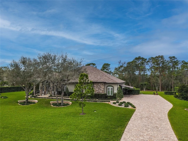 exterior space with a front yard