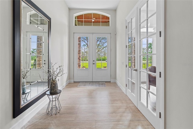 foyer featuring french doors