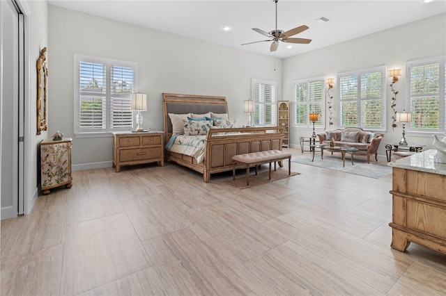 bedroom with ceiling fan