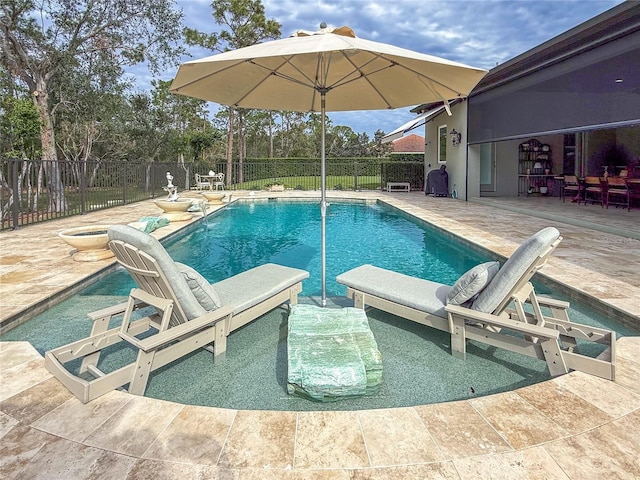 view of pool with a patio area