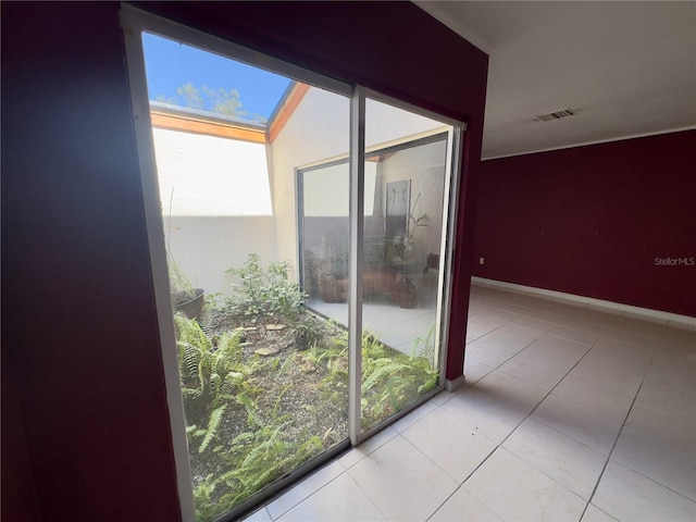 interior space featuring plenty of natural light and a skylight