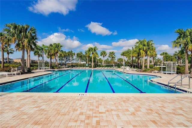 view of pool featuring a patio