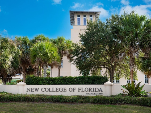 view of community sign