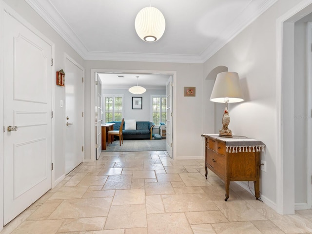 entrance foyer with ornamental molding