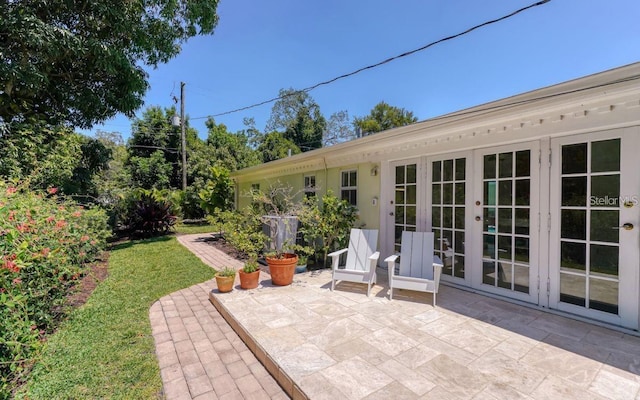 view of patio / terrace featuring french doors