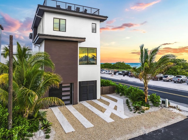 modern home featuring a garage