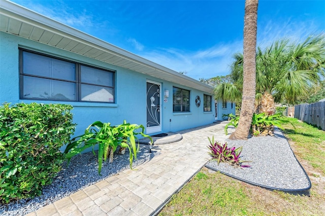 view of front of home with a patio