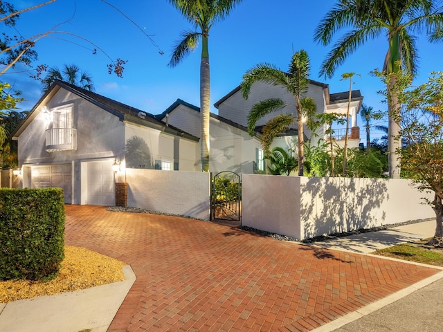 view of front of house with a garage