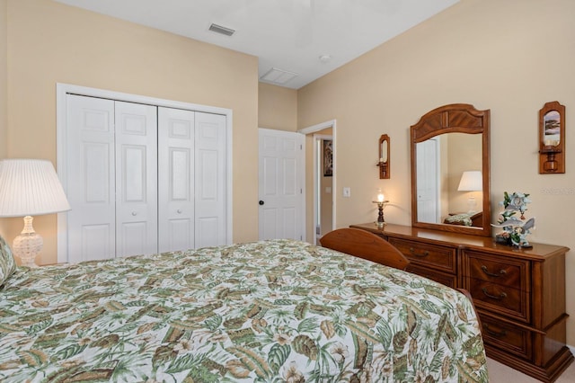 bedroom with a closet