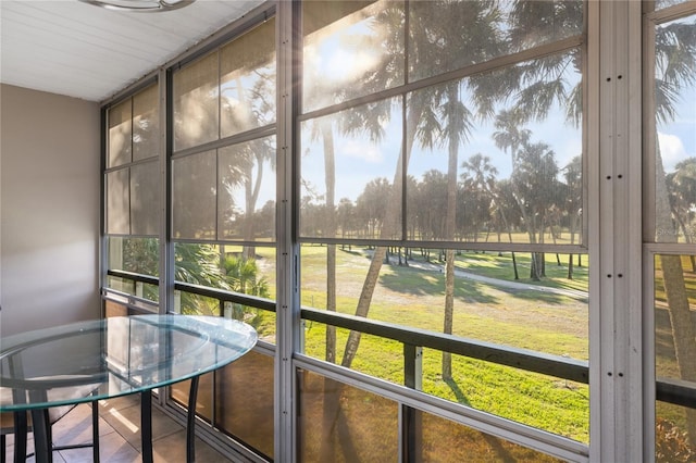 view of unfurnished sunroom