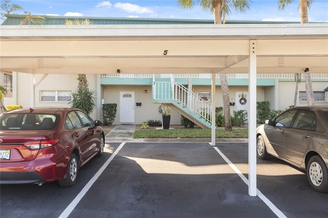 view of car parking featuring a carport