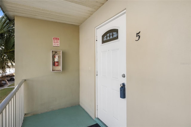 view of doorway to property