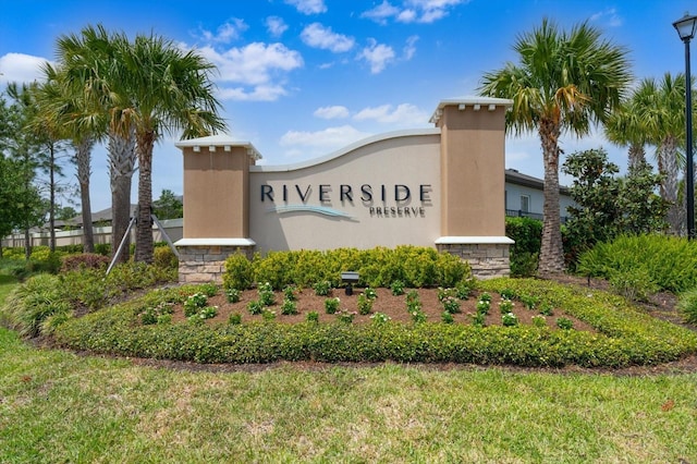 view of community sign