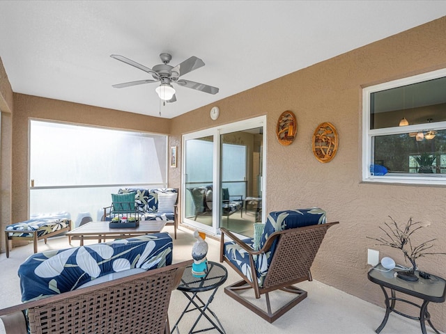 view of patio / terrace with ceiling fan