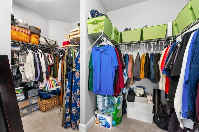 walk in closet featuring carpet