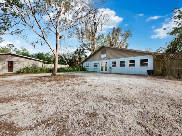 view of front of house featuring french doors