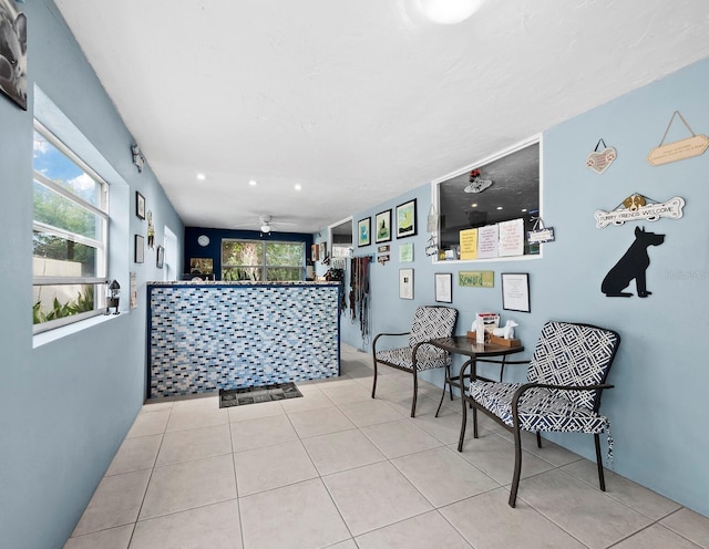 5645 Churchill Downs Rd, Sarasota, FL 34241 - reception with a ceiling fan and recessed lighting