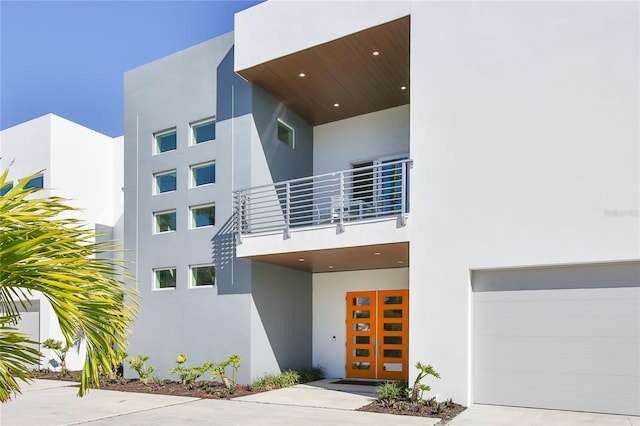 view of property featuring a garage