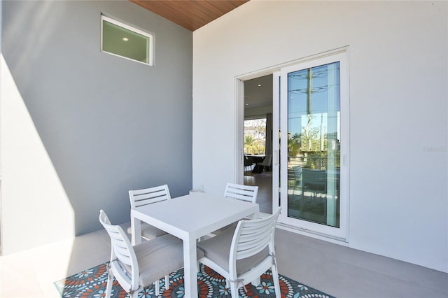 view of patio featuring outdoor dining space