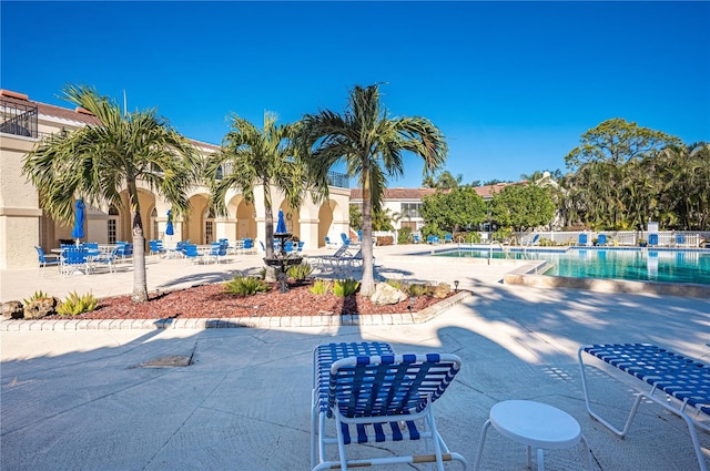 view of patio / terrace with a community pool