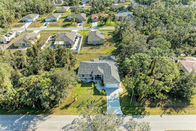 aerial view with a residential view