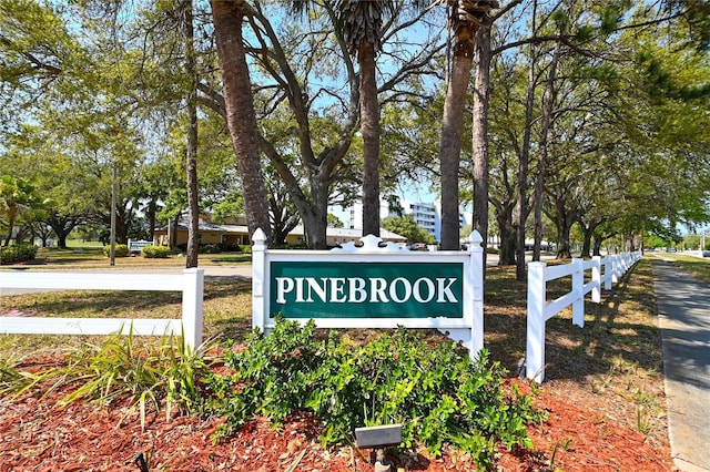 view of community sign