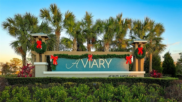 view of community sign