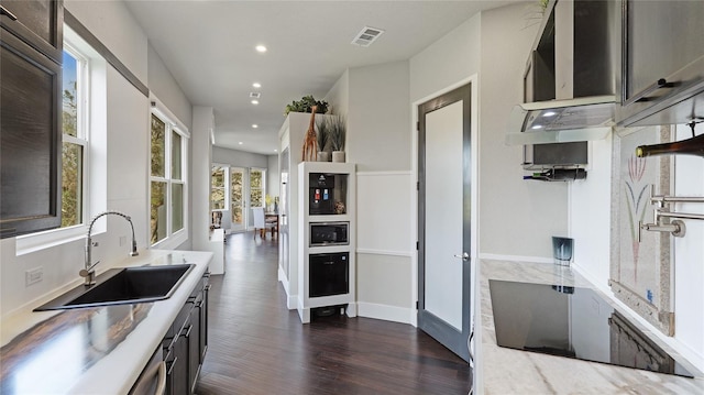 kitchen featuring dark hardwood / wood-style floors and sink