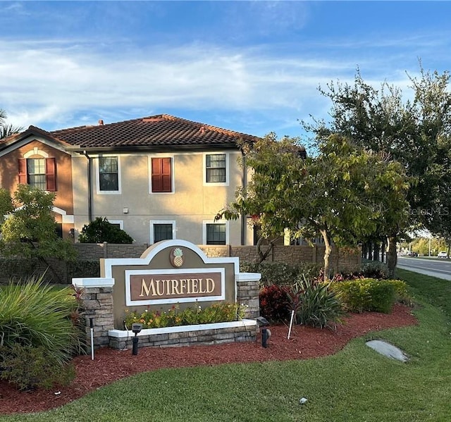 view of community sign