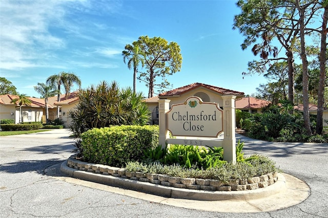 view of community sign