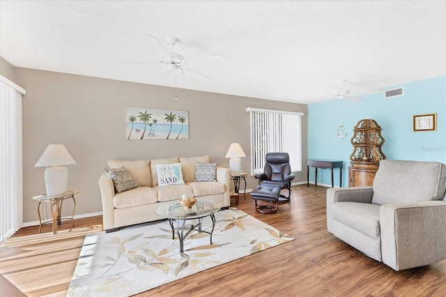 living room with wood-type flooring