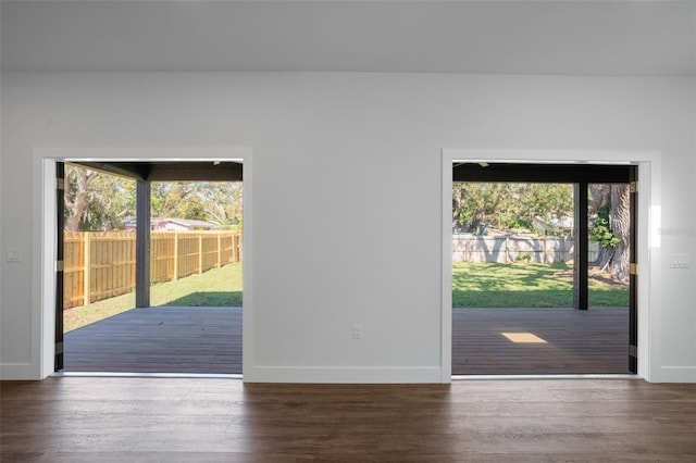 entryway featuring hardwood / wood-style flooring and plenty of natural light