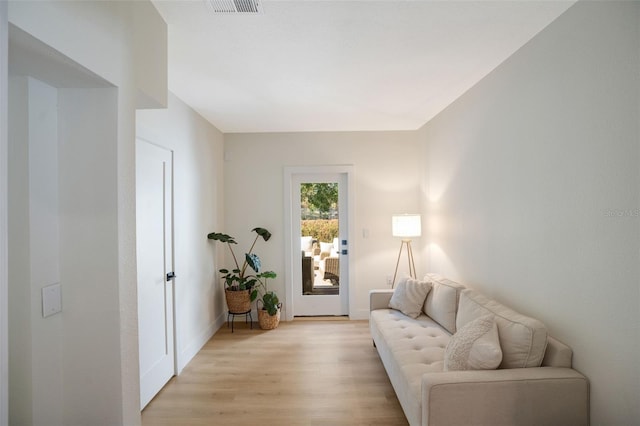 living room featuring light hardwood / wood-style flooring