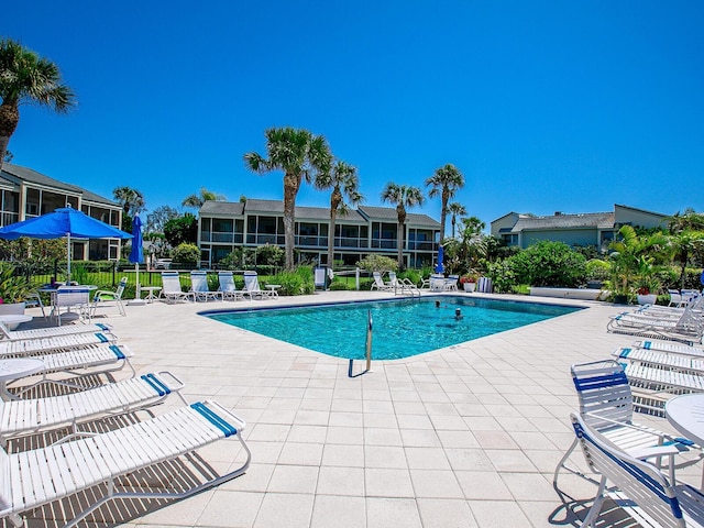 view of pool with a patio