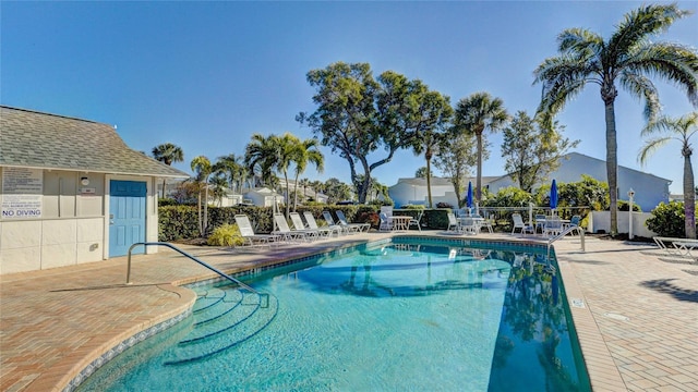 view of pool with a patio