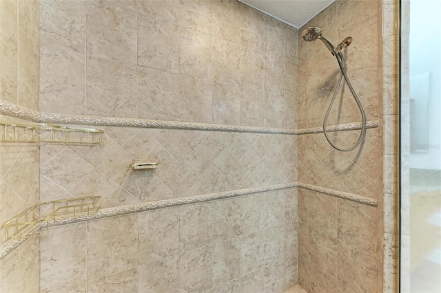 room details with a tile shower