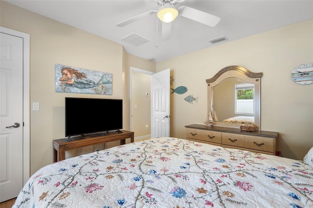 bedroom with ceiling fan