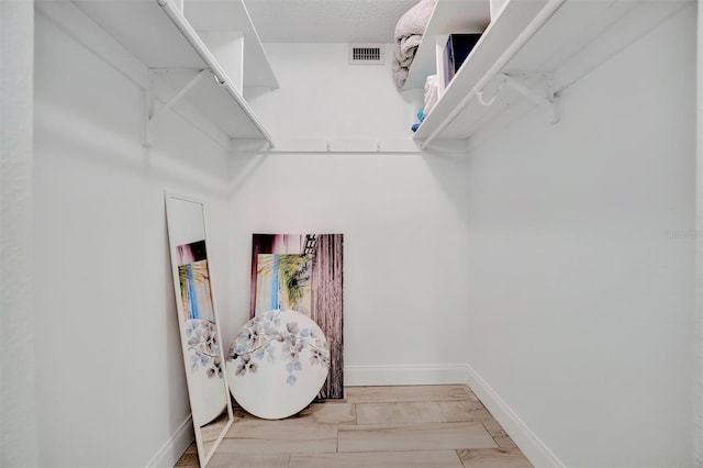 spacious closet featuring wood-type flooring