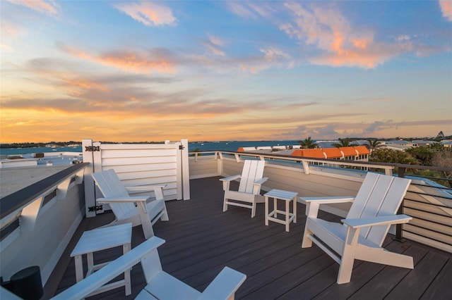 view of deck at dusk